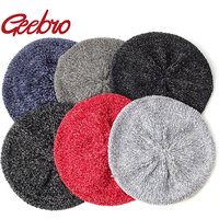 Geebro New Stylish Berets Chenille Material Winter Berets For Women Warm Knitted Hat Female Autumn Painter Caps Lady warm hats
