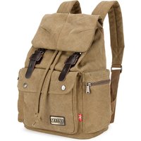 Canvas Backpack, Men's and Women's Leisure Outdoor Travel Backpack, Large-capacity Schoolbag for Female Middle School Students