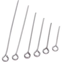 100pcs 20 25 30 35 40 45 50 mm Stainless steel Eye Pins Findings Eye Head Pins For Jewelry Making Supplies DIY Craft Accessories