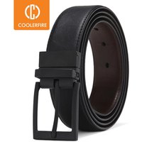 Hommes ceinture affaires robe ceintures pour hommes en cuir véritable ceinture réversible boucle marron et noir mode travail décontracté HQ111