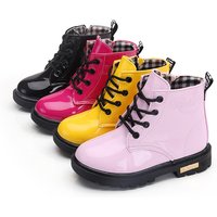 New Children Shoes Boots for Children Size 21-37 Boots for Girl PU Leather Waterproof Winter Kids Snow Shoes Girls Boots