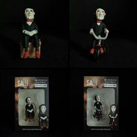 AliExpress Bandai 5cm Classic Horror Film Saw Billy Jigsaw Figure with Bike Box Phone Bag Key Chain Movie Model Toys Figurine Doll