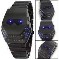 Spersonalizowany zegarek męski Męskie zegarki LED Unikalna tarcza Czarny Wielofunkcyjne zegarki elektroniczne ze stali nierdzewnej Reloj Hombre