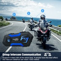 Fodsports Casque FX4 Pro Intercom 1000m Groupe Interphone Casque de moto Casque Bluetooth Intercomunicador 4 coureurs parlent en même temps avec la radio FM