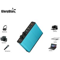 Professional USB Sound Card 6 Channel 5.1 Optical External Audio Card Converter CM6206 Chipset for Laptop Desktop Microphone