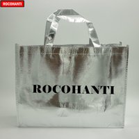 30*40*10CM Factory Double Thick High Quality Laser Film Non Woven Shopping Gift Bags for Promotion Custom Logo Printing