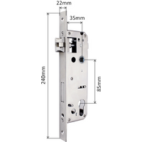3585 4585 6085 Lock Body Mortise for Aluminum door Smart Lock
