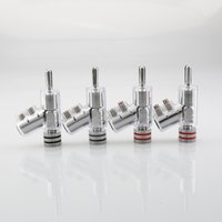 4pcs Audiocrast Rhodium Plated Self-Locking Speaker Cable Banana Plug Connector Audio Amplifier Y-Shaped Gun Type Banana Adapter