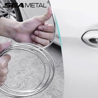 Auto Tür Rand Protector Streifen 10m PVC Gummi Chrom Streifen Anti Scratch Innen Dekoration Trim Für Tür Air Outlet dichtung Streifen
