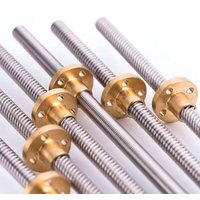 T8 Lead Screw THSL-300-8D Trapezoidal Rod T8 CNC 3D Printer Lead Screw Thread 8mm Lead1mm Length100-1000mm with Brass Nut