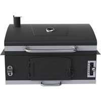 Outdoor Stainless Steel Charcoal BBQ Grill, Built-in Grill