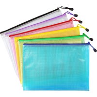 6Pack Gridding Waterproof Zip Bag A3 A4 A5 A6 Transparent Document Bag Pen Filing Products Pocket Folder Office School Supply