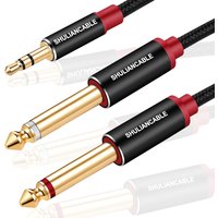 SHULIANCABLE-Câble audio mono stéréo pour iPhone, urgent, haut-parleur de limitation, 3.5mm, 1/8 ", TRS aux touristes, 6.35mm, 1/4", TS