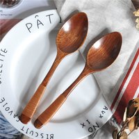 Wrapped Wire Wooden Spoon, Wide-mouth Cooking Spoons, Kitchen Utensil Tool, Soup Teaspoon, Catering ladle, Tableware, 18.5cm