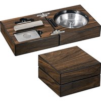 top grade wood ashtray box piano lacquer cigar holder foldable big portable tobacco cigar cutter drill cap smoking accessories