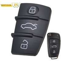 3 Button Replacement key Pad Rubber Remote Key Shell Fob For Audi A1 S1 A3 A4 A5 A6 A8 Q5 Q7 TT RS