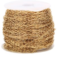 2 Meters Gold Tone 1.7mm Width Rolo Cable Chain Stainless Steel Gold Link Chain For Necklace making