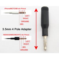1pc 3.5mm 4 Pole Male to Female Phone Headset Adapter for iPhone/Nokia/Samsung