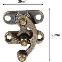 2pc Latch Buckle Horn Hasp Padlock Clasp Alloy Hook w/screw Wood Jewelry Box Toggle Lock Antique Bronze/Gold 29*33mm Old Fashion