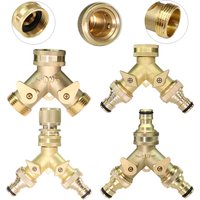 Séparateur en Y en laiton robuste 3/4 ''16mm, connecteur de robinet à double sortie BSP/NPT adaptateur à 2 voies 2 vannes Joints d'irrigation de jardin 1 pièce