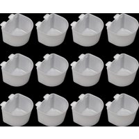 12Pcs Quail Parrot Feed Water Bowl Bird Drinker Practical Water Food Cup Bowl for Small Bird Feeder Waterer Clip