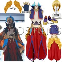 FGO King Gilgamesh Stage Uniform Cosplay Costume for women men Halloween Cosplay Costume Wigs and shoes Wings accessories