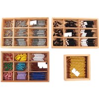 Montessori Counting Game for Children Colorful/ Golden Beads Box Kids Numbers Learning Resources Early Childhood Education Toy