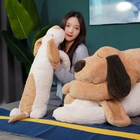 150CM Giant Lovely Soft Down Cotton Dog Plush Stuffed Pet Doll Sleep Pillow Accompany Gift for Girlfriend