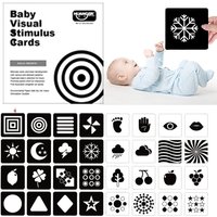 Montessori Baby Visual Stimulation Card Toy Black and White Flash Cards High Contrast Visual Stimulation Learning Toys for Baby