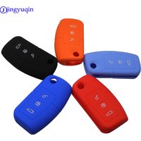 jingyuqin 3 Buttons Remote Car Key Fob Cover Case For Ford Focus Fiesta C Max Ka Flip Folding Modified Silicone