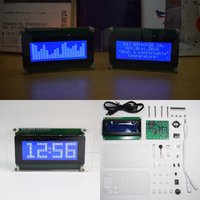 DIY LCD1602/2004 Music Spectrum Large Font DS3231 Electronic Clock Kit