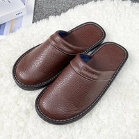 Pantoufles unisexes en cuir véritable, grande taille 47 48, chaussures d'intérieur imperméables de marque pour hommes et femmes, nouvelle collection 2022