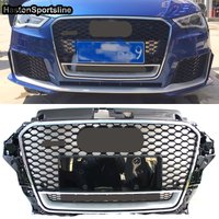 RS3 Quattr Style Front Sport Honeycomb Hood Grill for Audi A3 S3 Sline 8V 2014-2016 Car Styling Accessories