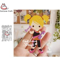 Lifting dumbbells fitness girl Metal Cutting Dies Scrapbooking Stencil Die Cuts Card Making DIY Craft Embossing New Die For 2021
