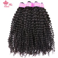 Queen Hair Official Store Double Weft Kinky Curly Hair Weave Virgin Human Raw Hair Extensions Brazilian Hair Bundles