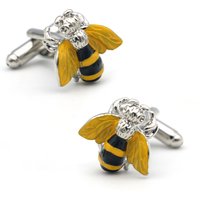 iGame Cute Bee Cuff Links Yellow Color Wasp Design Quality Brass Material Men's Cufflinks Wholesale & Retail
