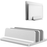 Vertical Laptop Stand for Macbook Air Pro Desktop Double Desktop Stand Holder with Adjustable Dock (Up to 17.3 Inch)