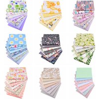Chainho,Printed Twill Weave Cotton Fabric,DIY Sewing Quilting Material,Home Textiles Patchwork Cloths,Floral Series,20x25cm