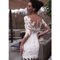 Free Customized Wedding Dress Half Sleeves Mini Short Shirt Bride Dresses Wedding Bridal Gowns 2020 Custom Made