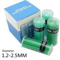 400pcs 1.2-2.5MM Dental Disposable Micro Applicator Brush /Disposable Eyelash Brushes With Protable Box Dentist Extension Tool