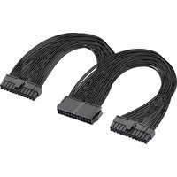 Dual PSU Power Supply 24 pin ATX Motherboard Splitter Cable ATX Motherboard Extension Cable PSU Female to Male Y Adapter Cable