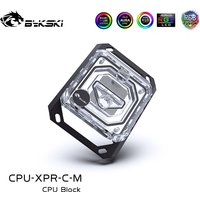 Bykski CPU Water Block Cooler Heat Sink for Ryzen 3/5/7 X470 X570 Transparent Acrylic RGB 12V 5V - Processor Cooling System