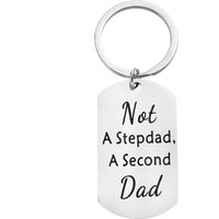 Step Dad Keychain Father's Day Gifts - Step Dad Gifts from Stepdaughter Son Kids, Not A Stepdad a Second Dad Keychain Gifts