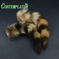 Hot 2pcs American Raccoon Tail For Dubbing Hair Wings Antennaes Versatile Fly Tying Materials Stiff Fiber For Hooks&Tube Flies
