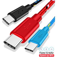 USB Type C Cable Fast Charging Nylon Braide Cables for Samsung Galaxy S9 Plus Xiaomi mi9 Huawei Mobile Phone Charger USB C Cable