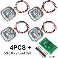 4PCS 50kg Human Scale Load Cell Weight Sensor + HX711 AD Module Body Load Cell Weighing Pressure Sensor Measurement Tools