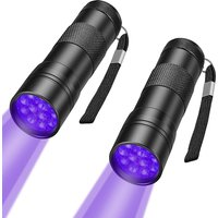 UV Handheld Waterproof Blacklight Flashlights 12 Led 395nm Mini Light Torch Detector for Pets Urine Stains Black Light UV Lamp