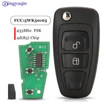 Jingyuqin Für Ford Ranger 2011 2012 2013 2014 2015 Fernbedienung Auto Schlüsselanhänger 433 mhz Fsk ID60-83Bit 5WK50165 2 Tasten