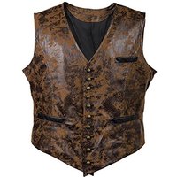 Men's Steampunk Cosplay Costume Vest Jacket New Rivet Button Faux Leather Cowboy Waist Coat Chalecos Para Hombre
