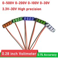 0,28 cala 4-bitowy cyfrowy woltomierz LED DC 0-500V 300V 0-200V 100V 10V Miernik napięcia Panelowy woltomierz Monitor baterii MINI ROZMIAR 5V 12V